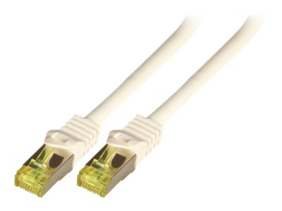 EFB Patchkabel Cat6a S/FTP LSZH mit Cat7 Rohkabel 1m WEISS 10 Gigabit Ethernet 600MHz 4x2xAWG26/7 Flammwidrig Raucharm