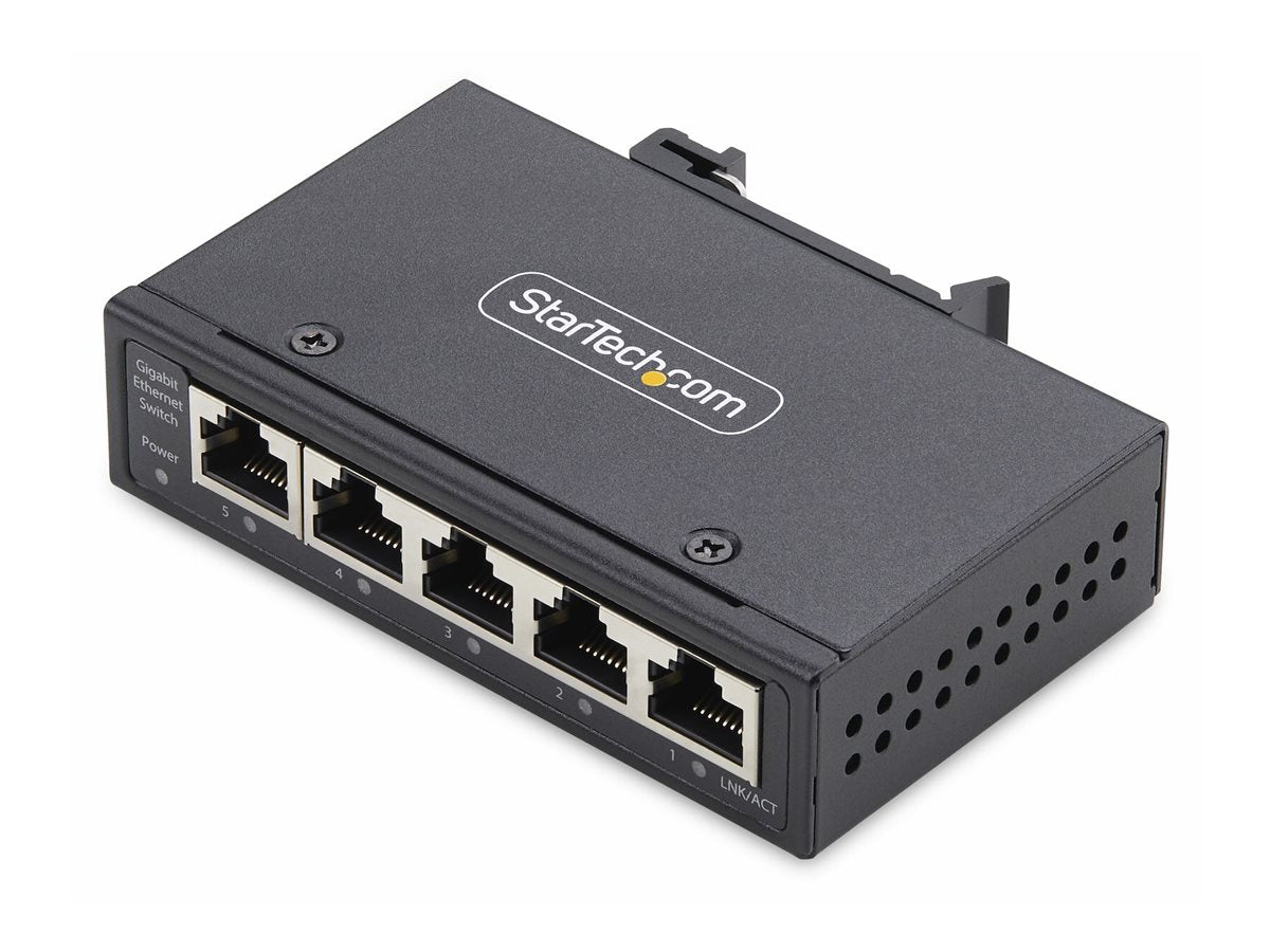 STARTECH.COM 5-Port Mini Netzwerk Switch fur Hutschiene/Wandmontage Unmanaged Industrie Gigabit LAN Switch 1Gb IP30 9-60 VDC TAA