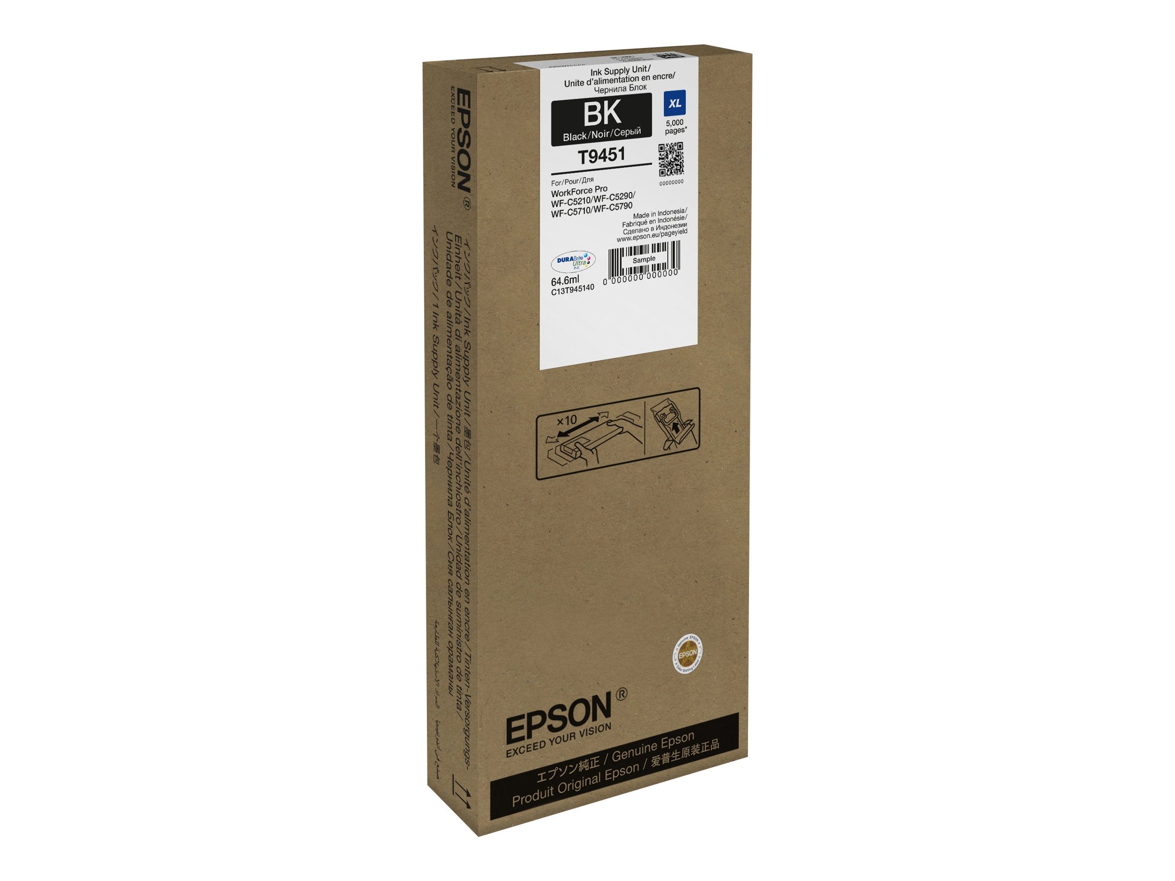 EPSON 4LB WF-C5xxx Series Ink Cartridge XL Black 5000s Verpackung