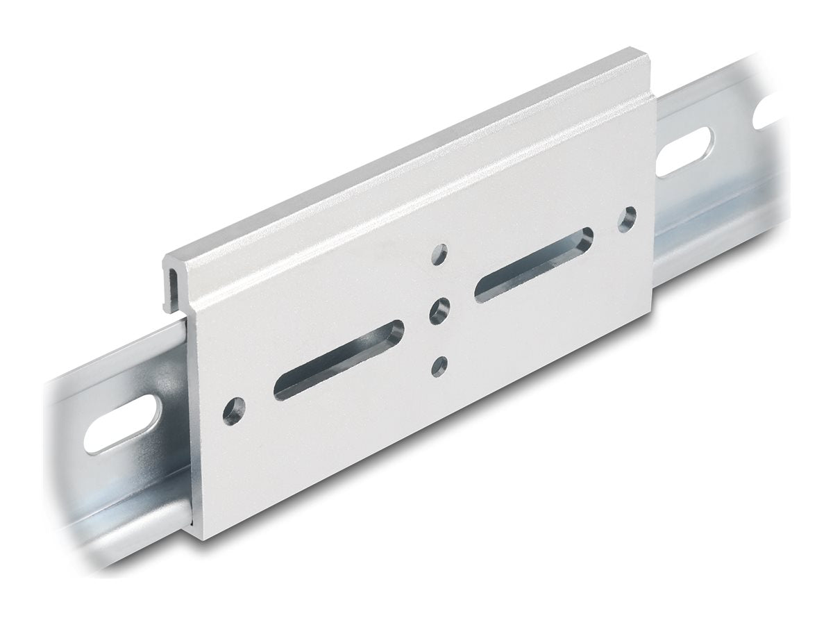 DELOCK Aluminium Montageclip für Hutschiene Vorderansicht