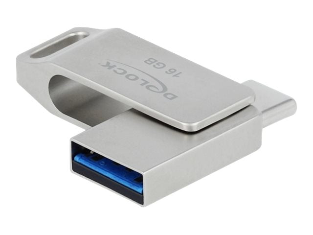 DELOCK USB 3.2 Gen 1 USB-C + Typ-A Speicherstick 16GB - Vorderansicht