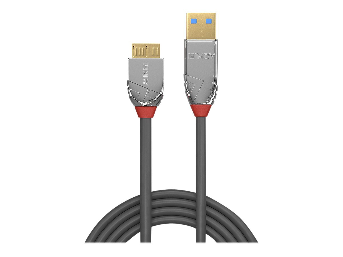 LINDY 1m USB 3.0 Typ A an Micro-B Kabel Cromo Line Vorderansicht