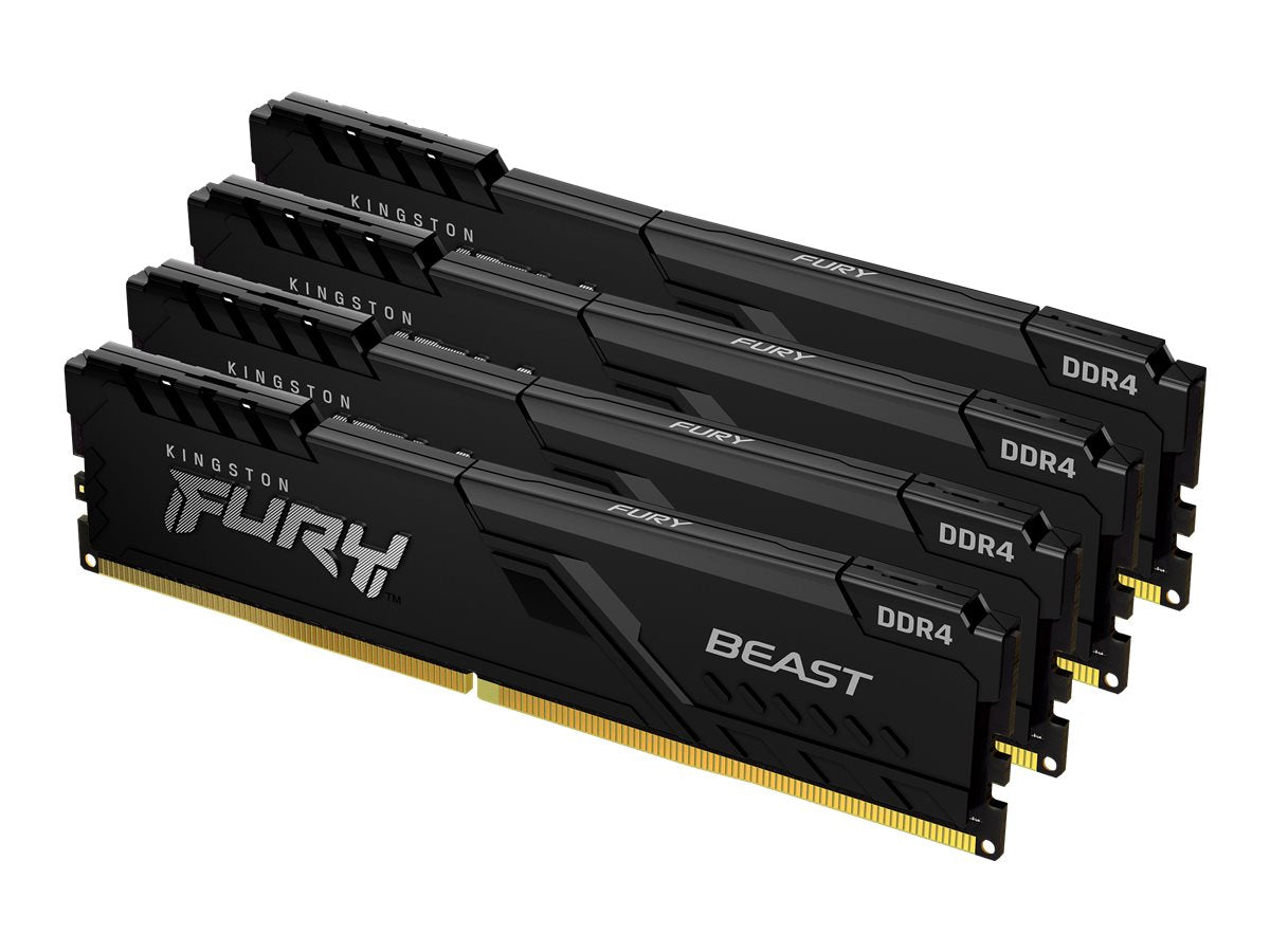 KINGSTON 64GB 3200MHz DDR4 CL16 DIMM Kit of 4 1Gx8 FURY Beast Black