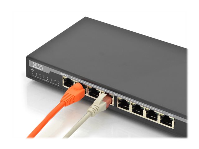 DIGITUS 8-Port Gigabit Netzwerkswitch Rückansicht