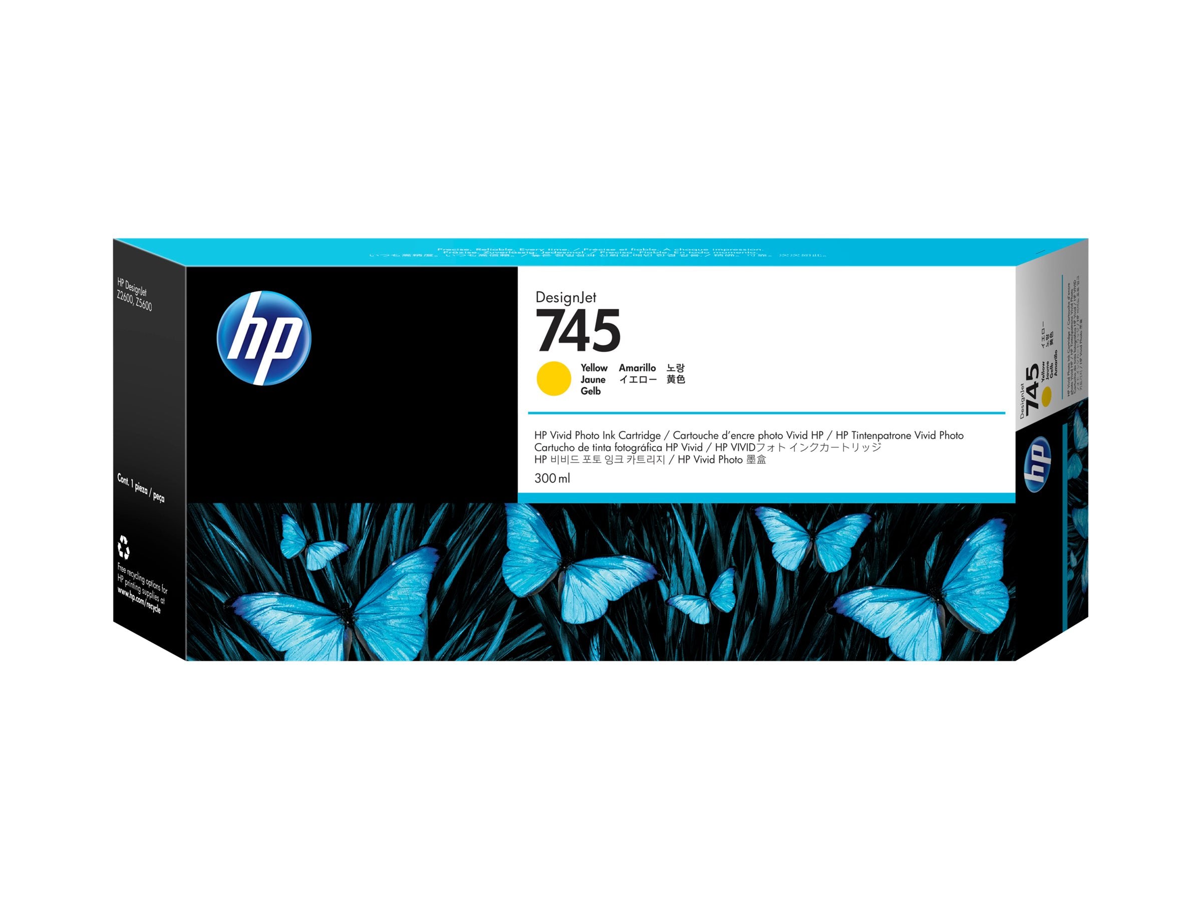 HP 745 Tintenpatrone Gelb 300 ml Verpackung