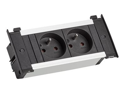 BACHMANN KAPSA XS 2xUTE sw Strom 2,0m AEH CEE7/7 Vorderansicht