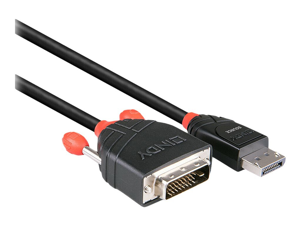 LINDY Kabel DisplayPort/DVI-D 2m DP Stecker an DVI-D Stecker - Detailansicht