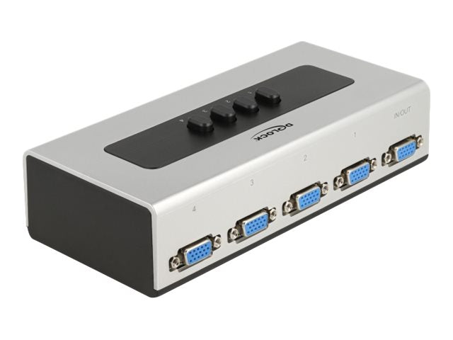 DELOCK Umschalter VGA 4 Port manuell bidirektional - Vorderansicht