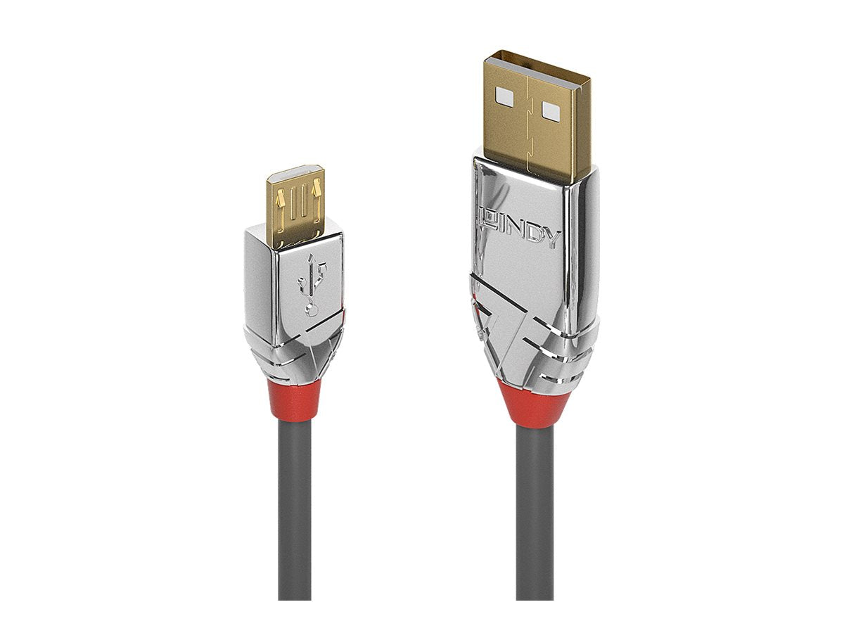 LINDY 1m USB 2.0 Typ A an Micro-B Kabel Cromo Line Vorderansicht