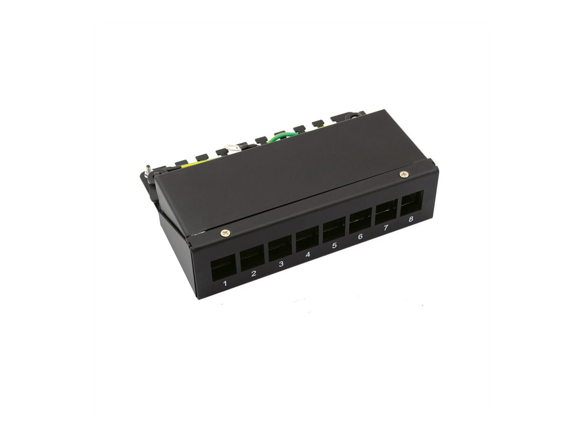 VALUE Keystone-Modulträger 8-Port schwarz Vorderansicht
