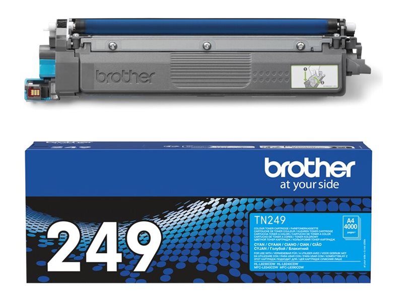 BROTHER TN-249C Cyan Tonerpatrone im Einsatz