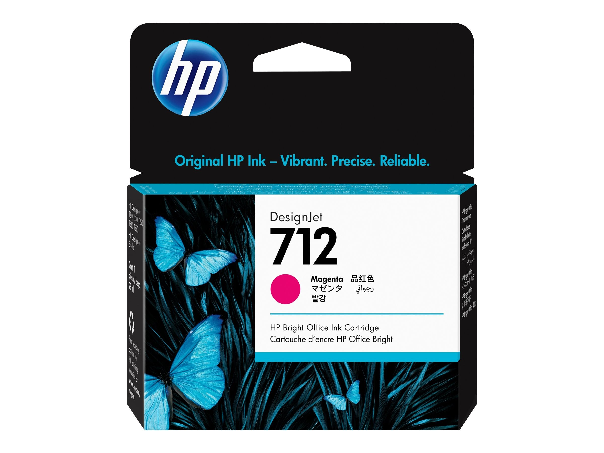 HP 712 29-ml Magenta DesignJet Ink Cartridge Vorderansicht