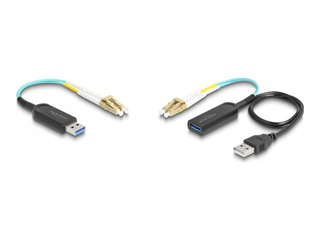 DELOCK USB 10 Gbps Typ-A Extender Set über LC Duplex Kabel - Vorderansicht