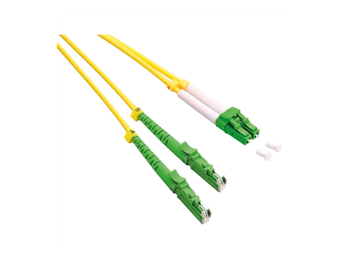 ROLINE LWL-Kabel duplex 9/125um OS2 LSH/LC APC Schliff LSOH gelb 2m - Vorderansicht