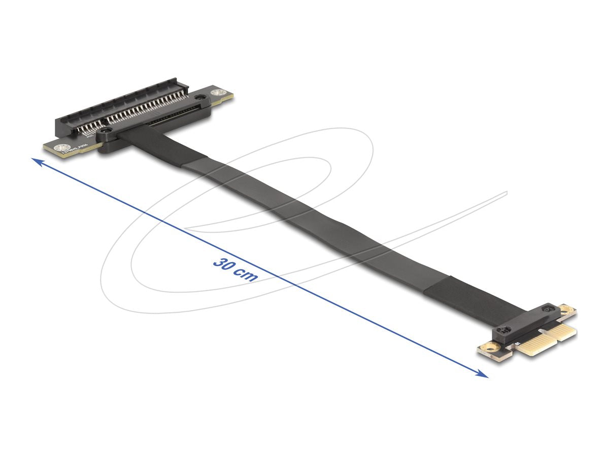 DELOCK Riser Karte PCI Express 3.0 x1 Stecker zu x8 Slot mit Kabel 30cm - Vorderansicht