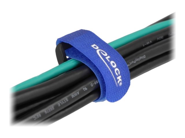 DELOCK Klett-Kabelbinder blau Verpackung