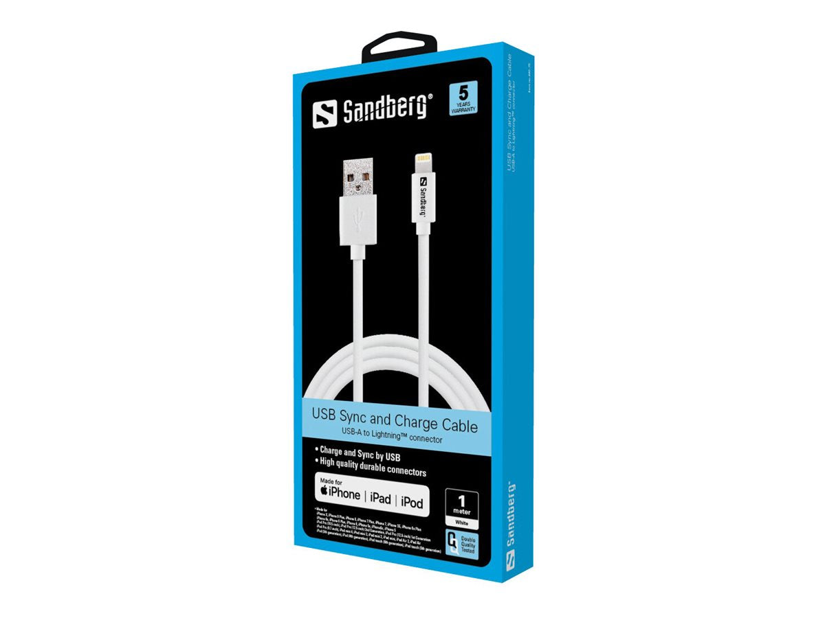 SANDBERG USB-Lightning 1m Kabel Vorderansicht