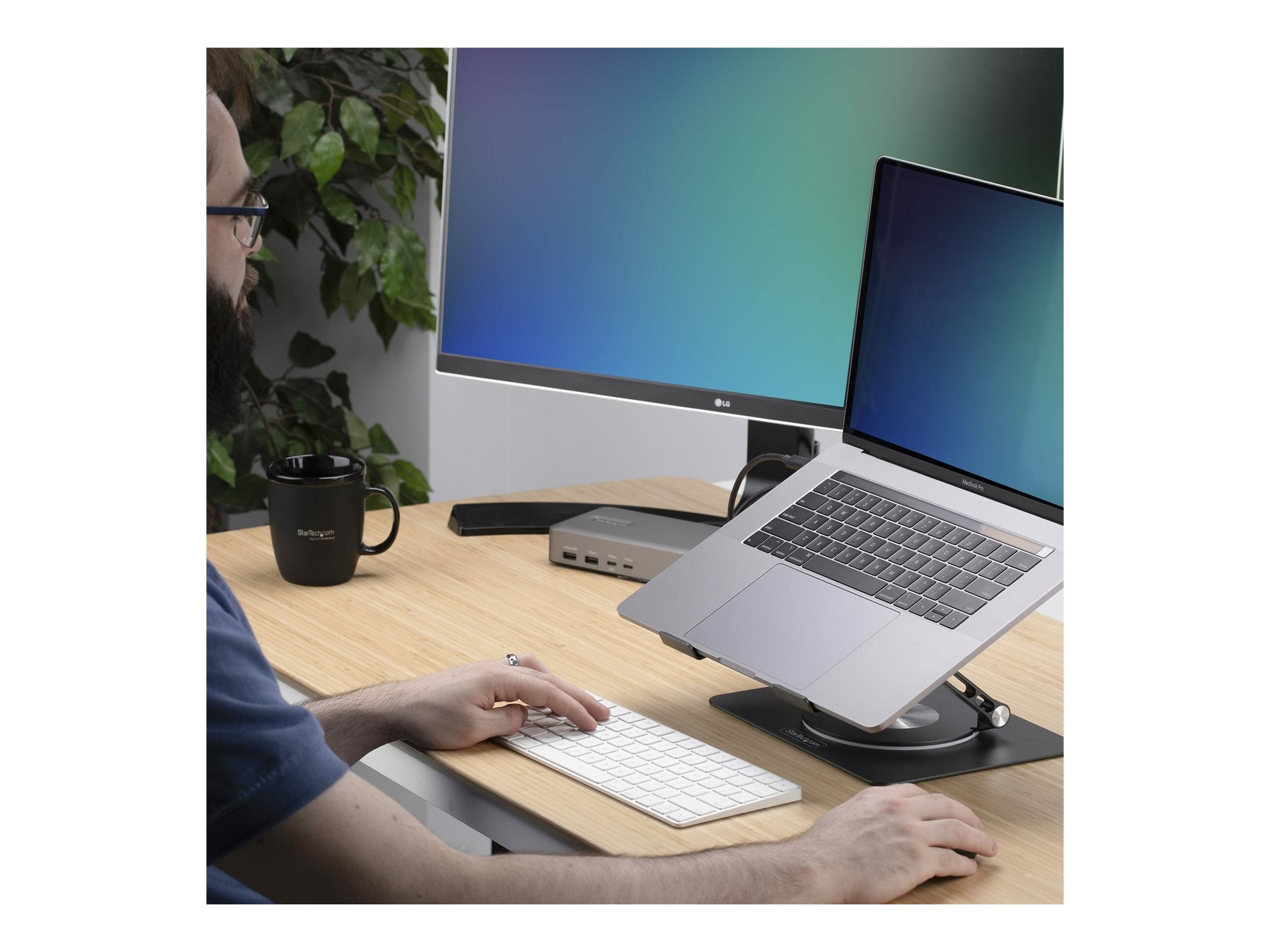 STARTECH.COM Ergonomischer Höhenverstellbarer Laptopständer Dreh-Neigbar Tragbar Laptophalterung-Notebookständer bis 5kg
