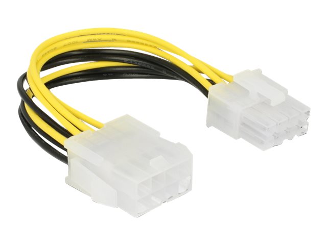 DELOCK Verlängerungskabel Stromversorgung 8 Pin EPS Stecker > Buchse 15 cm - Vorderansicht