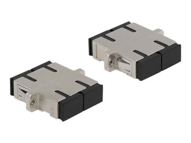DELOCK LWL Kupplung SC Duplex Buchse zu SC Duplex Buchse Singlemode Metall - Vorderansicht