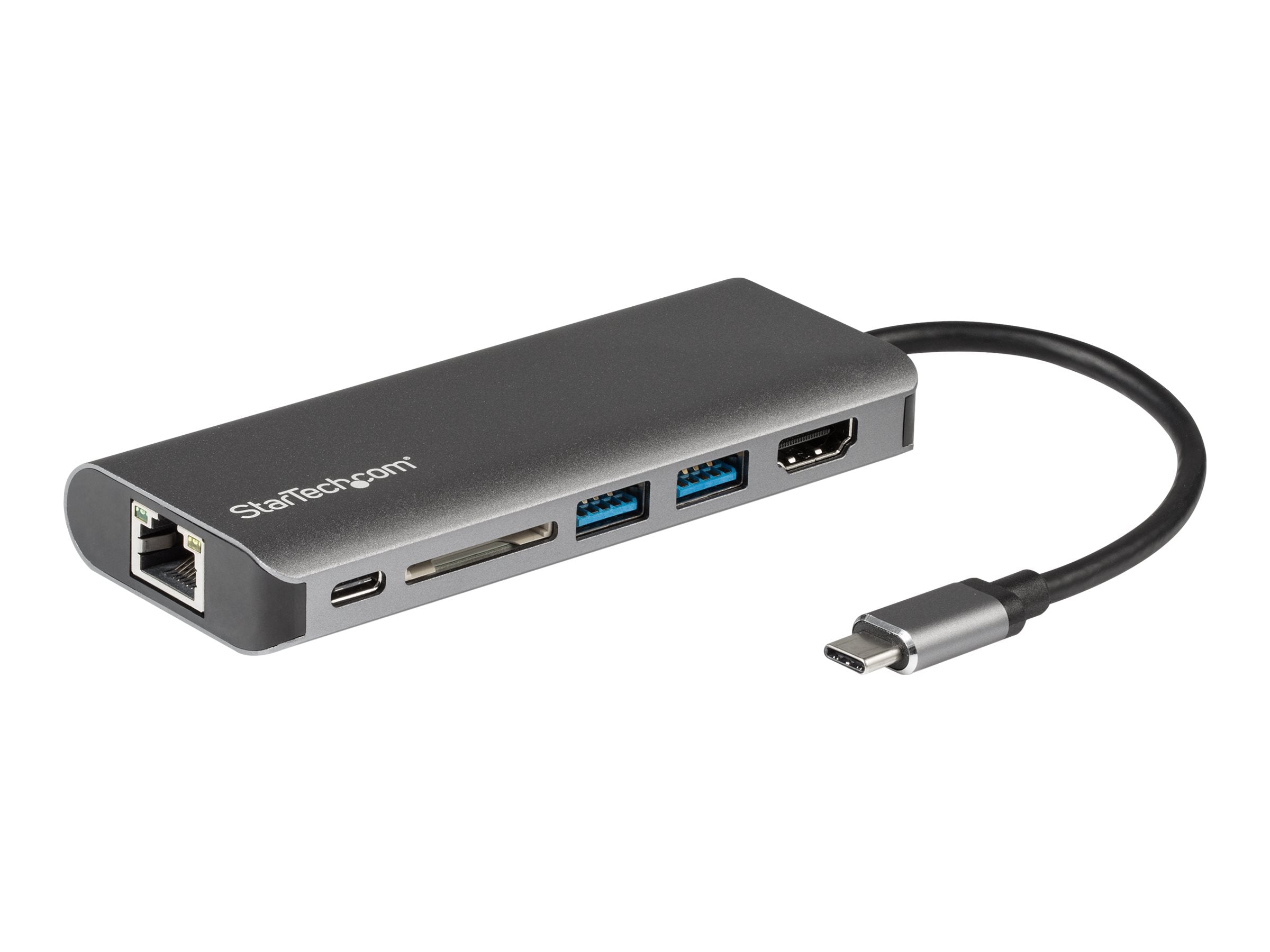 STARTECH.COM USB-C Multiport Adapter - 2x USB 3.0 / HDMI / SD / Gigabit Ethernet - mit Stromversorgung (USB PD) - USB C Dock