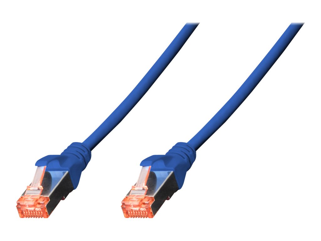 DIGITUS 10x Patch Kabel SFTP/PIMF CAT6 2m 4x2AWG 26/7 2xRJ45 blau - Vorderansicht