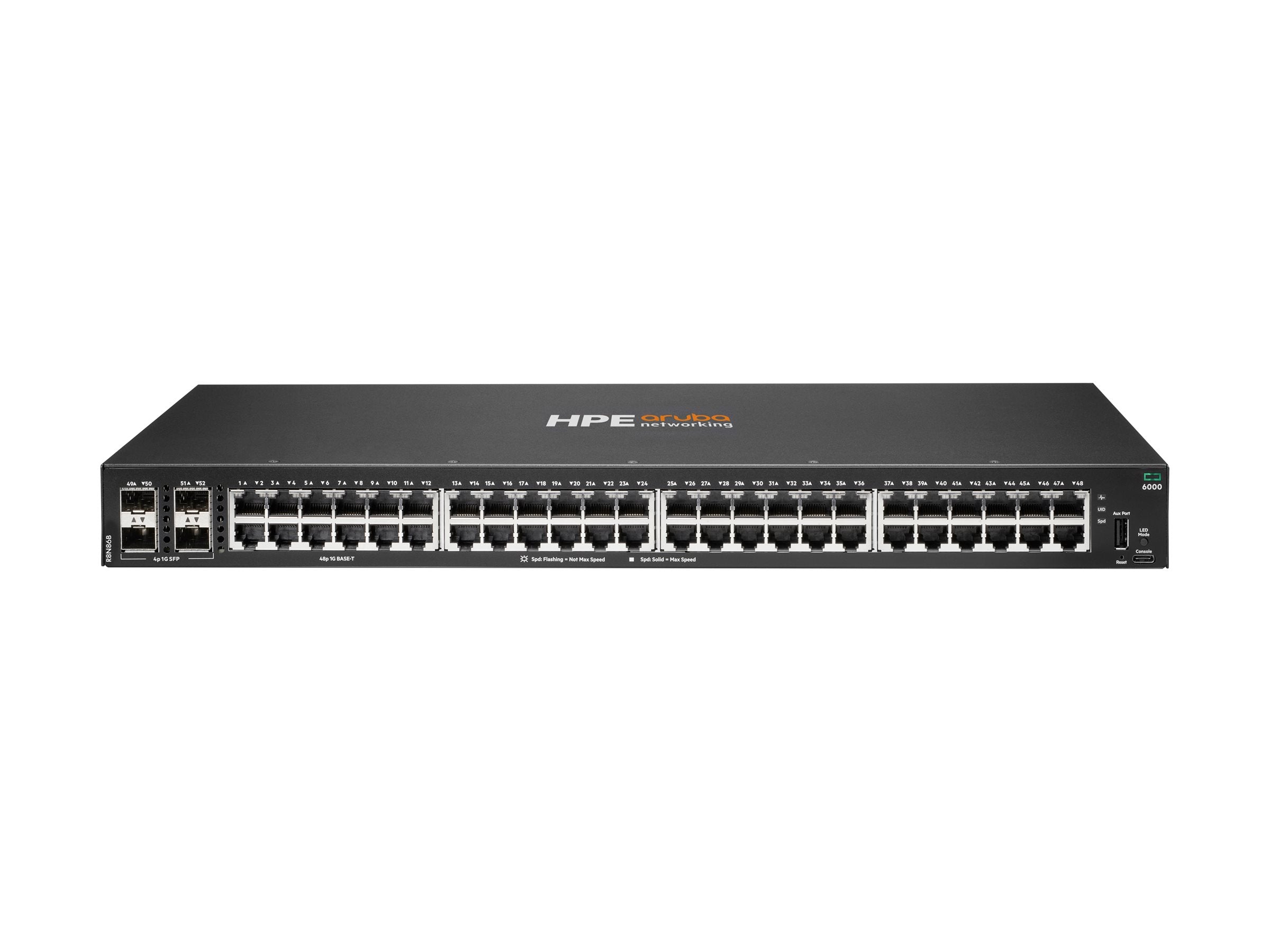 HPE Aruba Networking CX 6000 48p 10M/100M/1G 4p SFP 1G Switch EU en