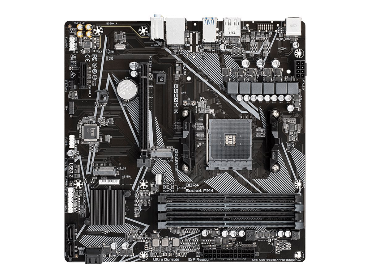 GIGABYTE B550M K AM4 Motherboard Vorderansicht