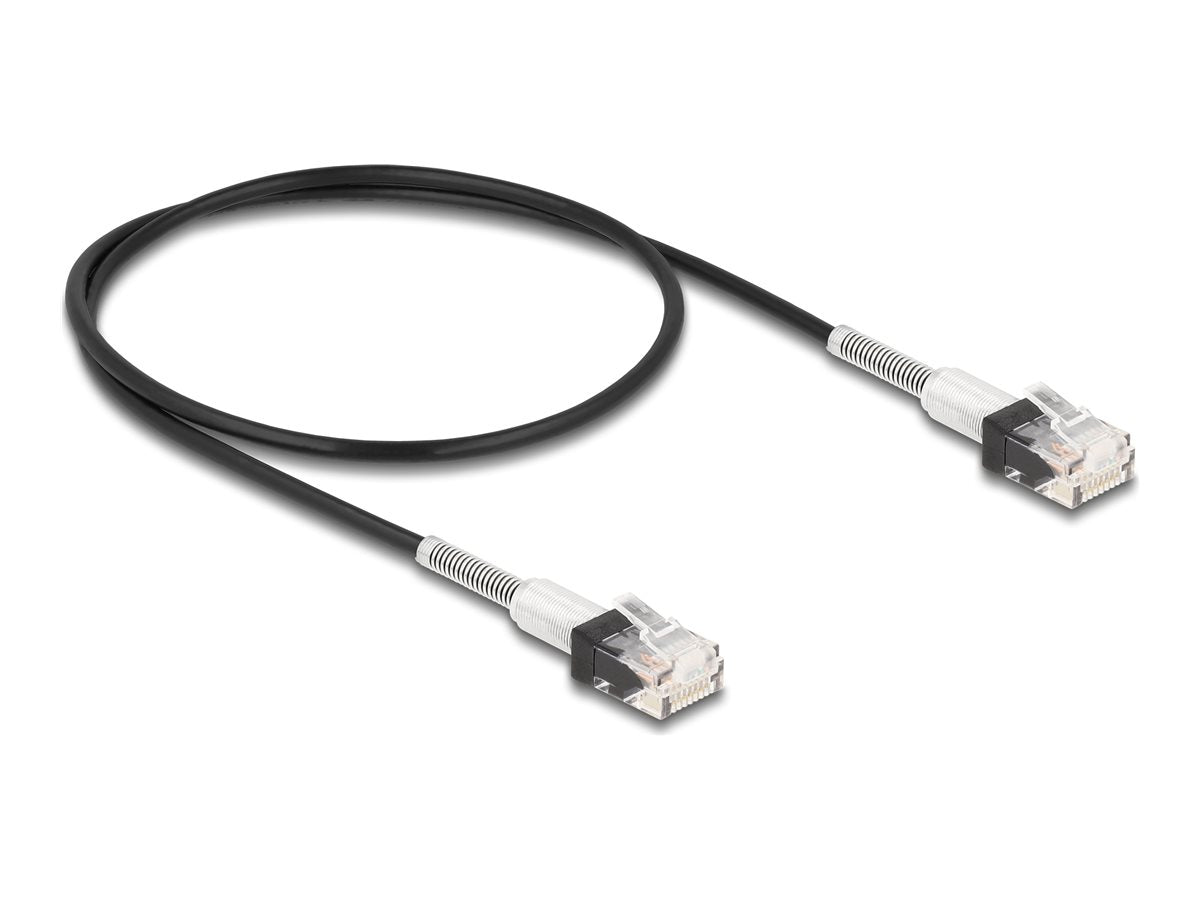 DELOCK RJ45 Netzwerkkabel Cat.6A UTP Slim 0,5 m schwarz - Vorderansicht