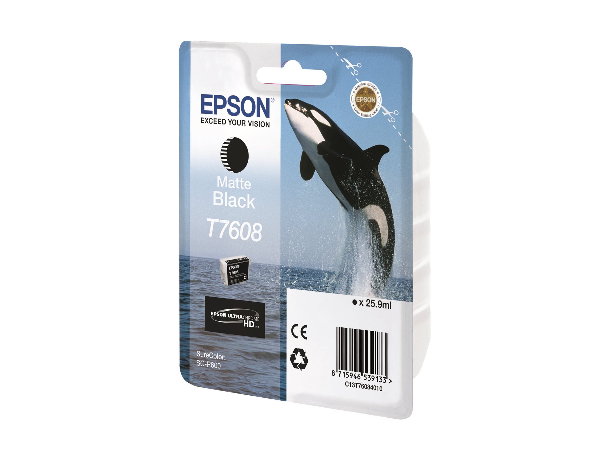 EPSON T7608 Tintenpatrone matte schwarz Verpackung
