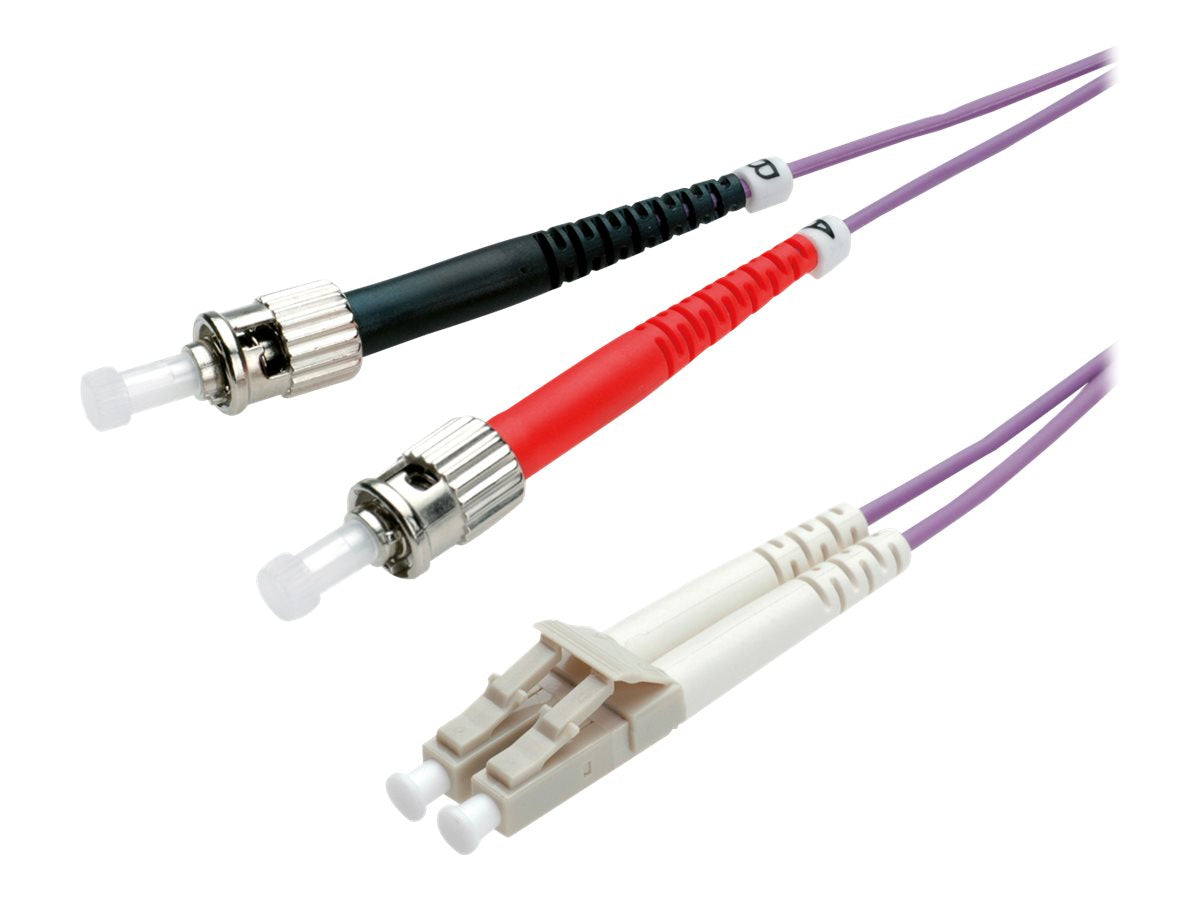 VALUE LWL-Kabel 50/125um OM4 LC/ST violett 0,5m Vorderansicht