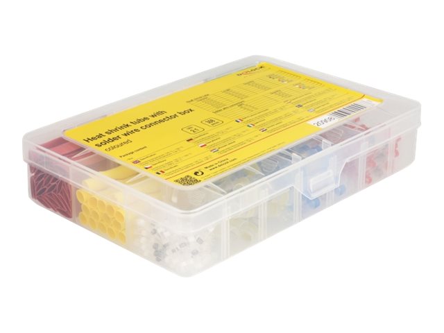 DELOCK Schrumpfschlauch mit Lötdrahtverbinder Sortimentsbox 308-teilig farbig