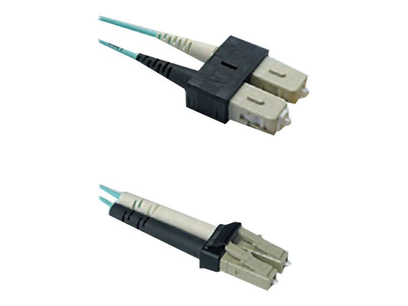 SACON LWL-LED-Patchkabel duplex 50/125um OM3 LC/SC türkis 5m - Vorderansicht