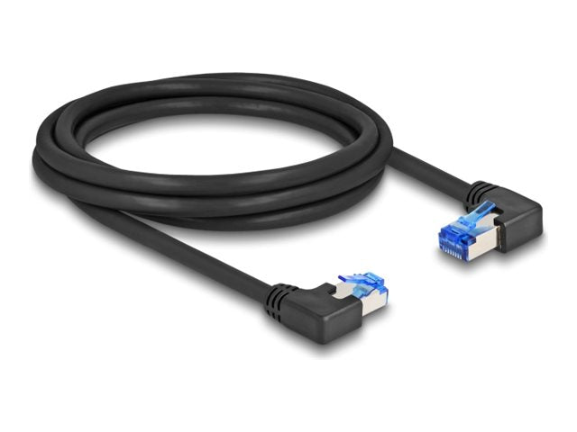 DELOCK RJ45 Netzwerkkabel Cat.6A S/FTP 2m schwarz - Vorderansicht