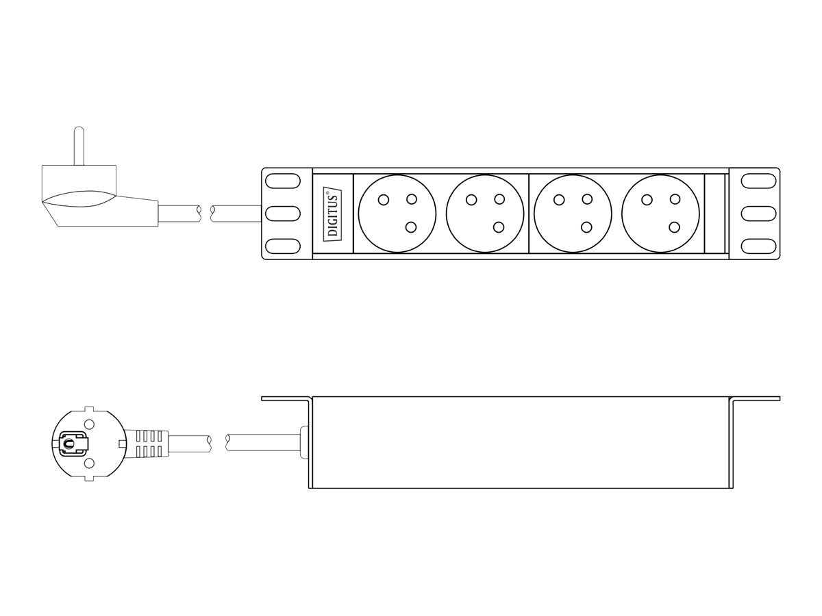 DIGITUS 1U Aluminum PDU Vorderansicht