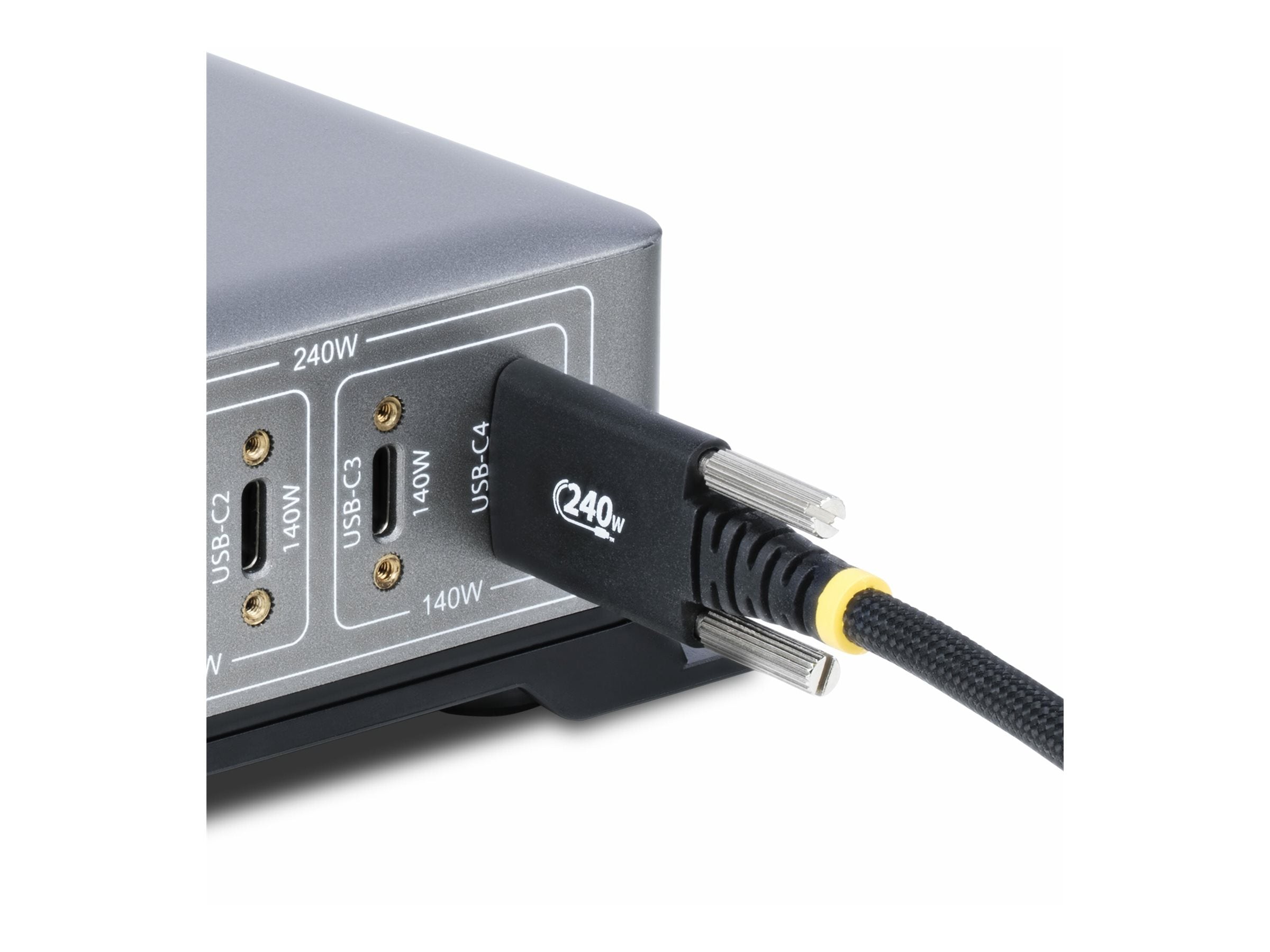STARTECH.COM 2m USB-C-Ladekabel Schraubensicherung 240W 5A PD EPR Laptop-Ladekabel Nylon Geflochten USB-IF zertifiziert