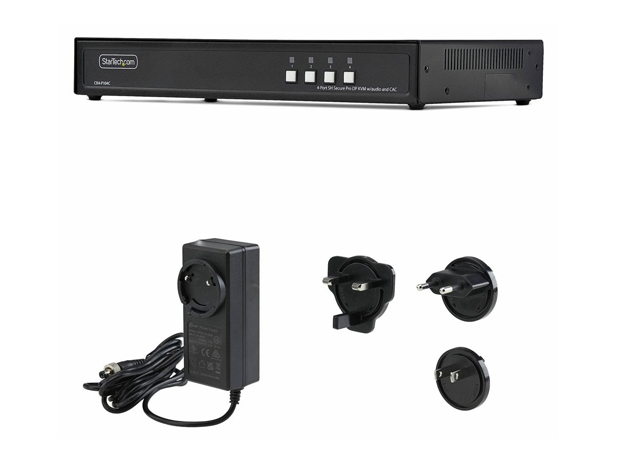 STARTECH.COM 2-Port Secure KVM Switch DisplayPort 4K 30Hz NIAP 4.0 Zertifizierter Desktop KVM Umschalter CAC Port