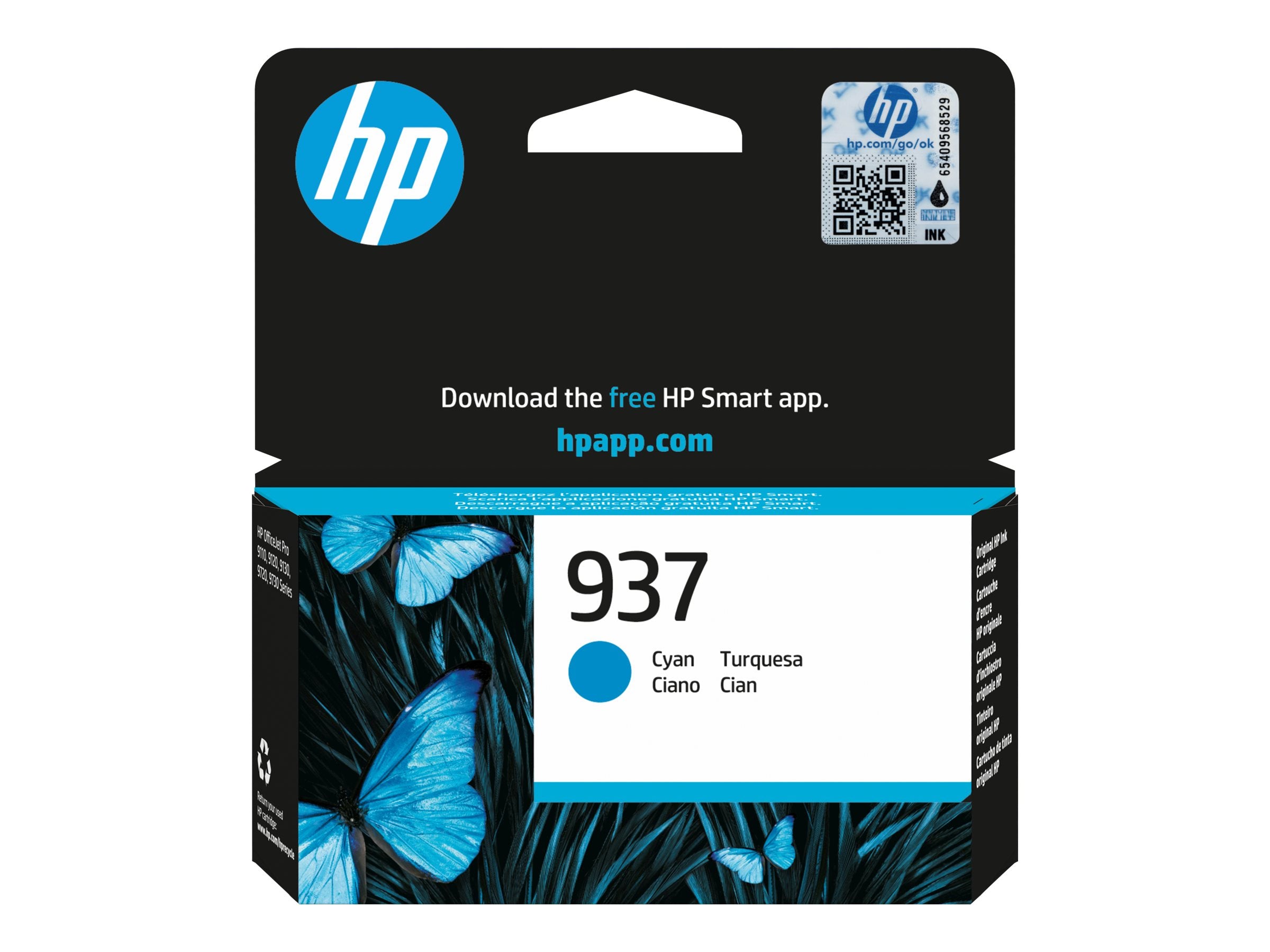 HP 937 Cyan Original Ink Cartridge - Vorderansicht