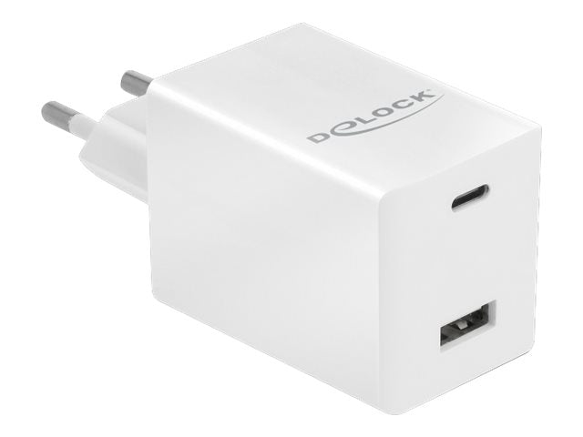 DELOCK USB Ladegerät USB Type-C PD 3.0 und USB Typ-A mit 48W Vorderansicht