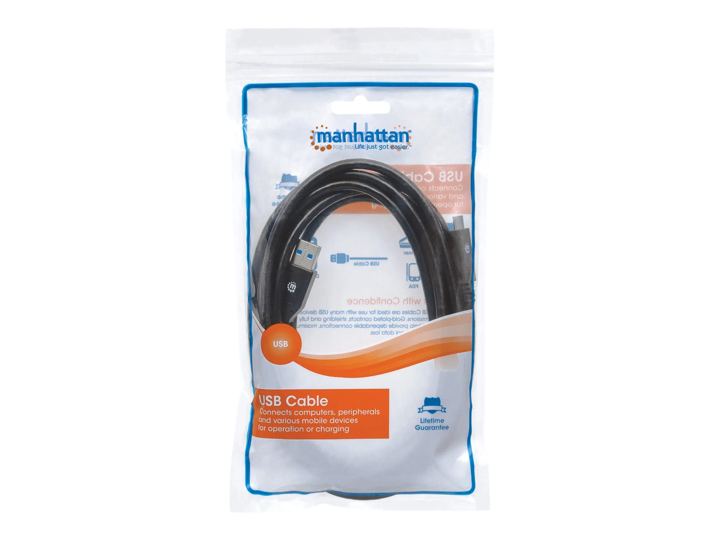 MANHATTAN USB 3.1 Typ C Gen1-Kabel 3m Vorderansicht