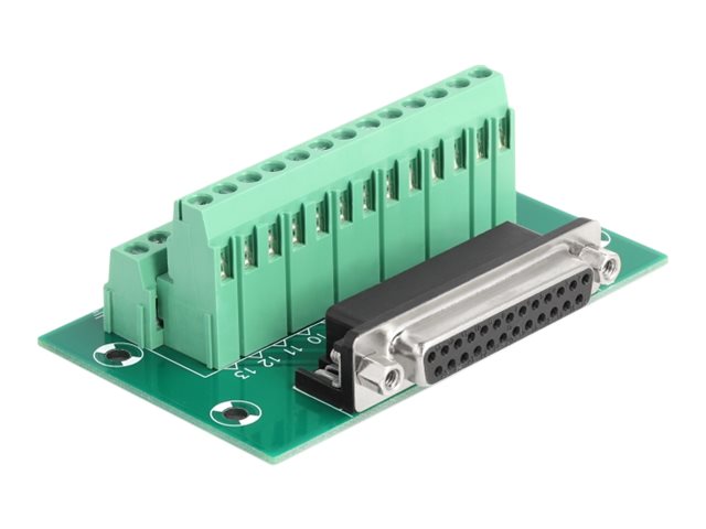 DELOCK D-Sub 25 Pin Buchse zu Terminalblock - Vorderansicht