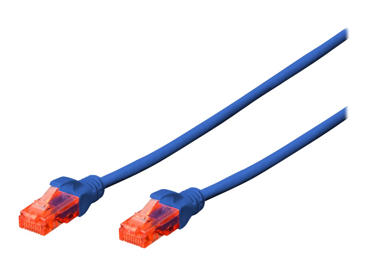DIGITUS CAT 6 U-UTP Patchkabel 5m Blau - Vorderansicht
