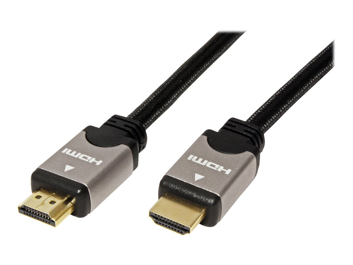 ROLINE HDMI High Speed Kabel mit Ethernet ST-ST schwarz/silber 1m - Vorderansicht