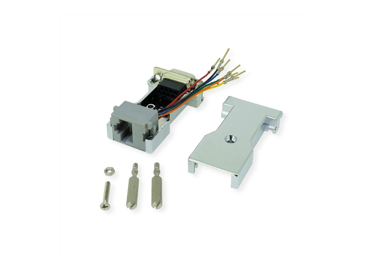 ROLINE DB9 Stecker-RJ45 Buchse 8P/8C 8Ltg. silberfarben - Detailansicht