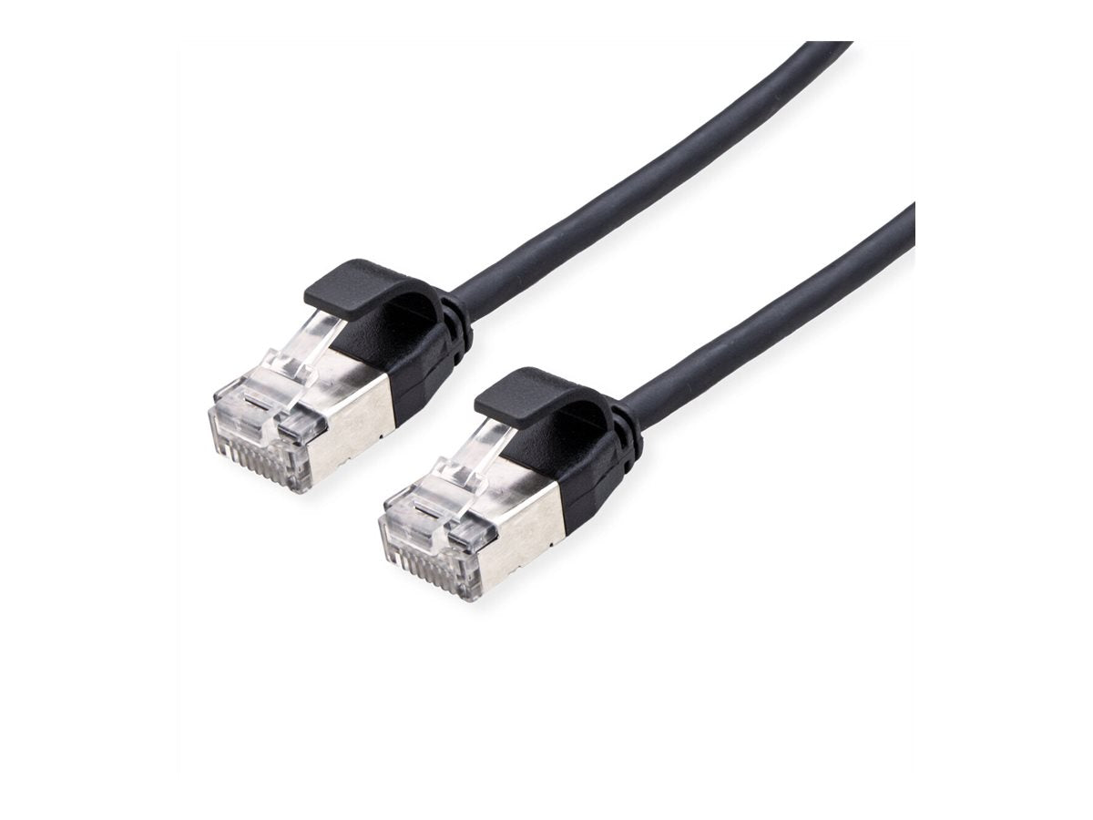 ROLINE U/FTP DataCenter Patchkabel Kat 6A Class EA LSOH slim schwarz 5m - Vorderansicht