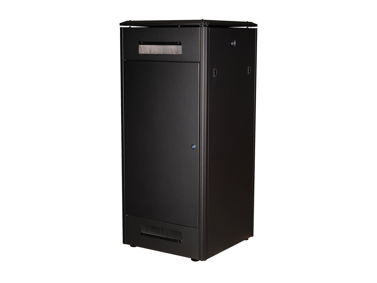 ROLINE Netzwerkschrank Pro 48,26cm 19Zoll 22 HE 800x800 BxT Glastür schwarz - Seitenansicht