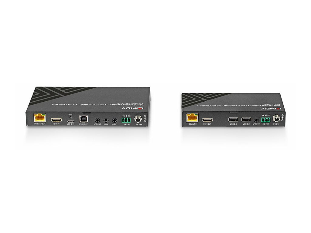 LINDY 70m Cat.6A Type C and HDMI HDBaseT 3.0 KVM Extender Anschlussansicht