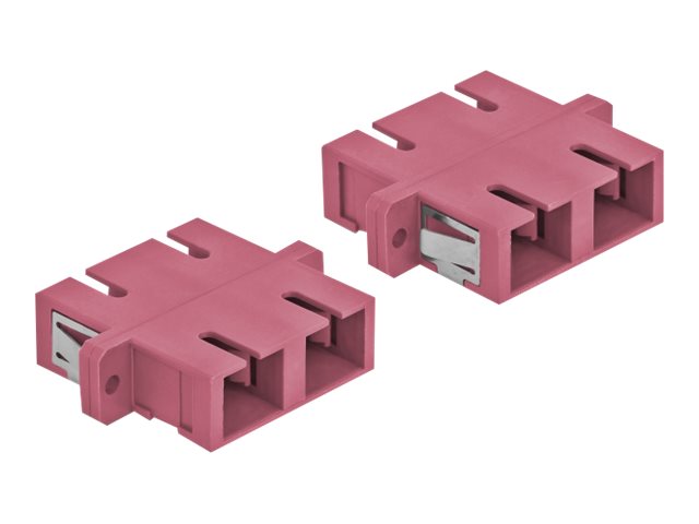 DELOCK LWL Kupplung SC Duplex Buchse zu SC Duplex Buchse Multimode 4 Stück violett