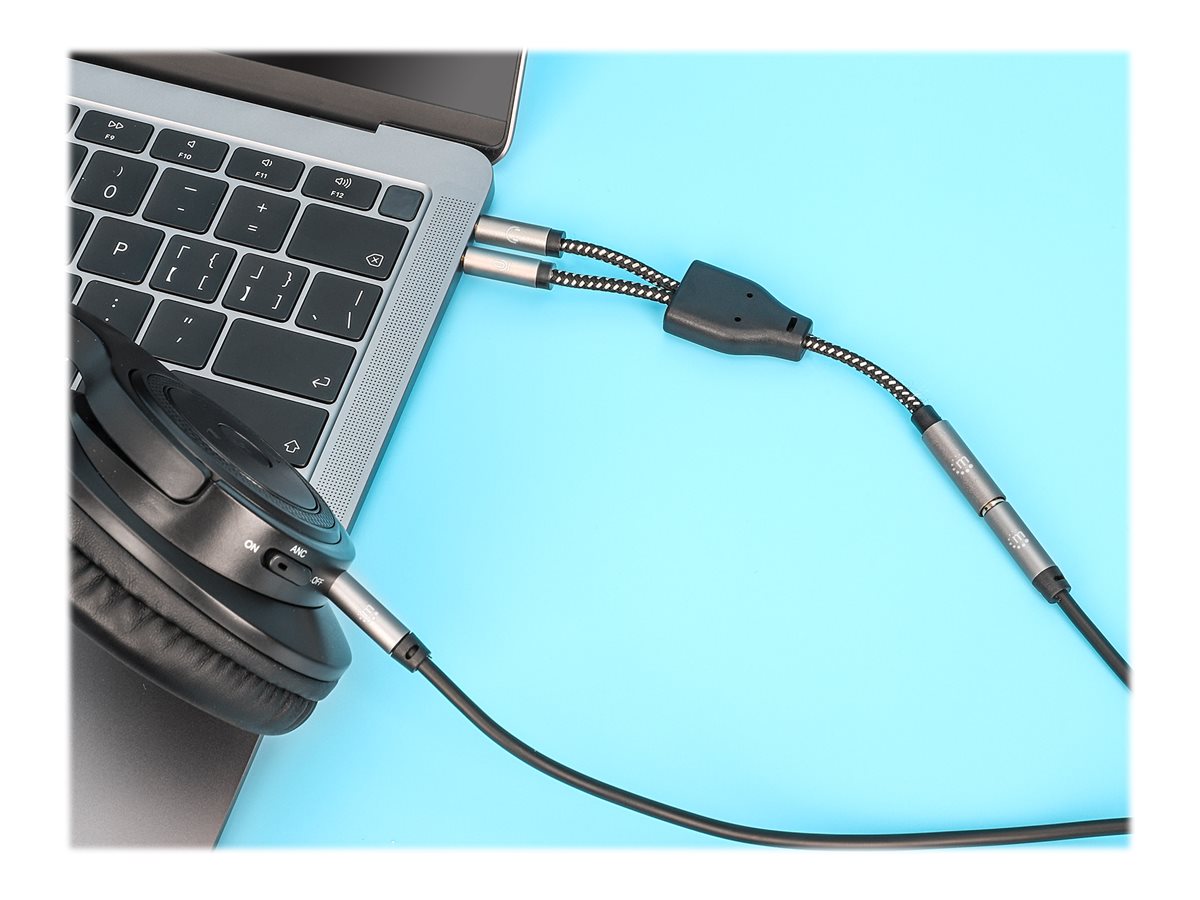 MANHATTAN Headset-Adapterkabel Aux Y-Audiosplitter Anschlussansicht