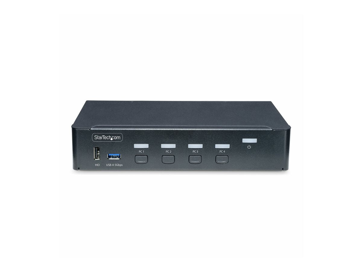 STARTECH.COM 4-Port DisplayPort KVM Switch 1x 4K 60Hz Monitor 6x USB-Ports Hotkey-Umschaltung KVM Umschalter TAA-konform